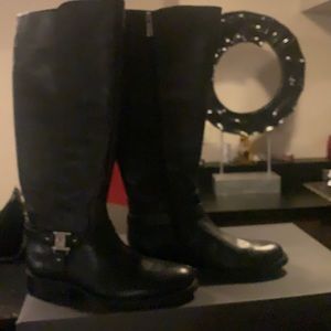 Vince Camino black leather smooth calf wide boots